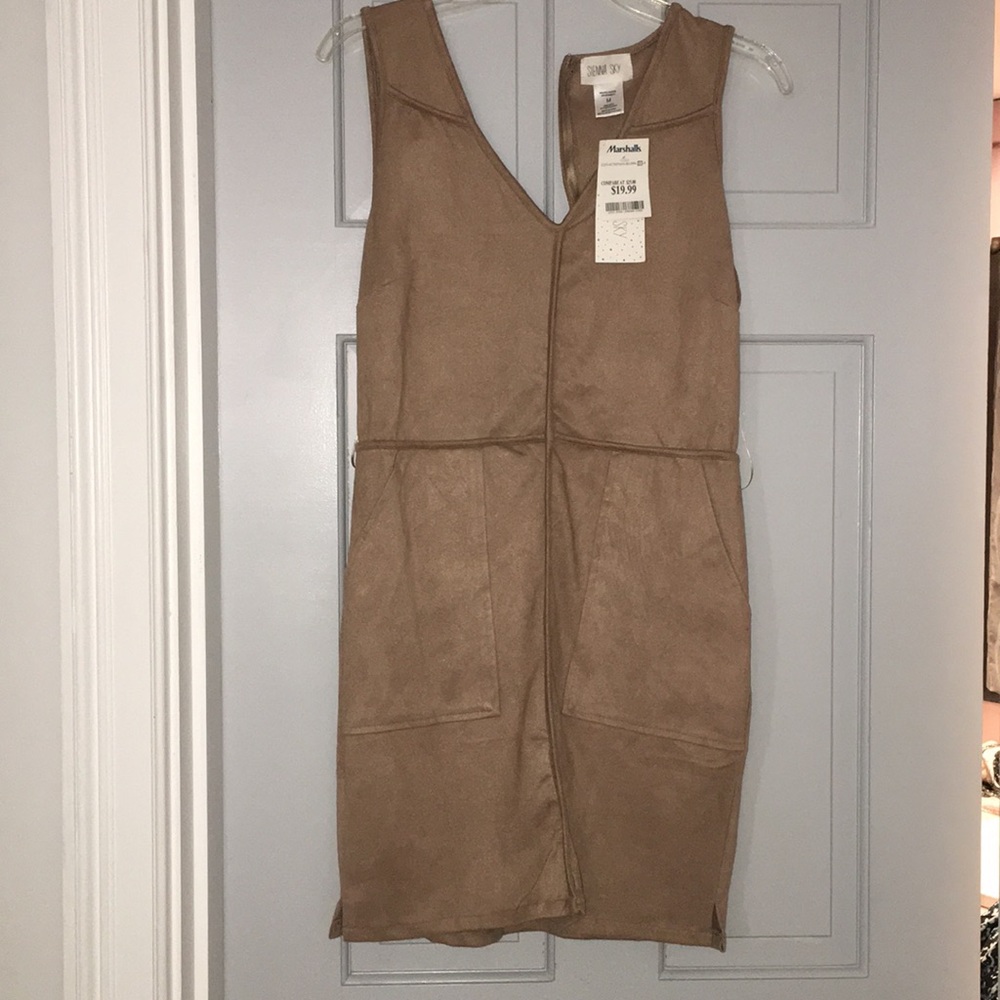 Pretty suede tight bodycon dress